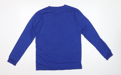 DC Boys Blue Yellow Logo Graphic Long Sleeve Pyjama Top Age 16