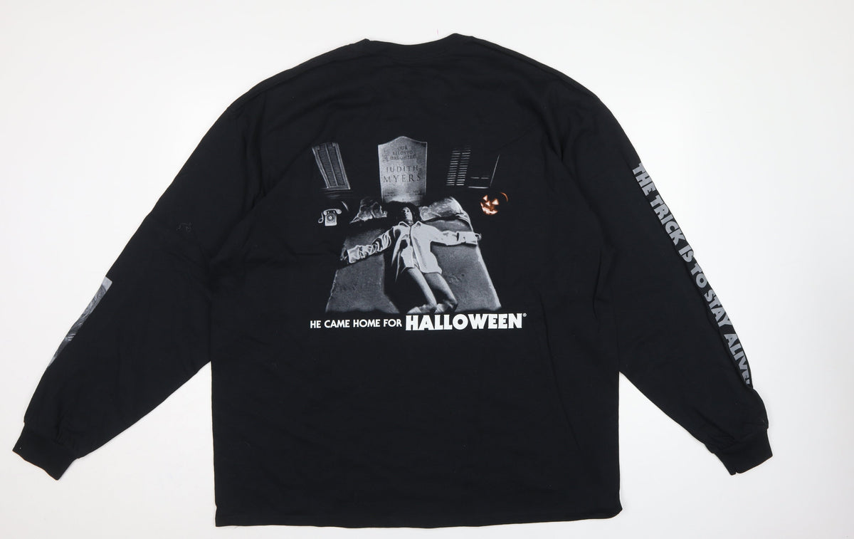 Hell On Shirts Men's Black 2XL Halloween Graphic Print Pullover Sweatshirt