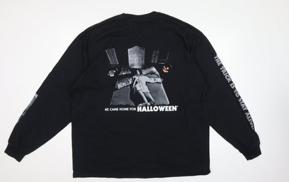 Hell On Shirts Men's Black 2XL Halloween Graphic Print Pullover Sweatshirt