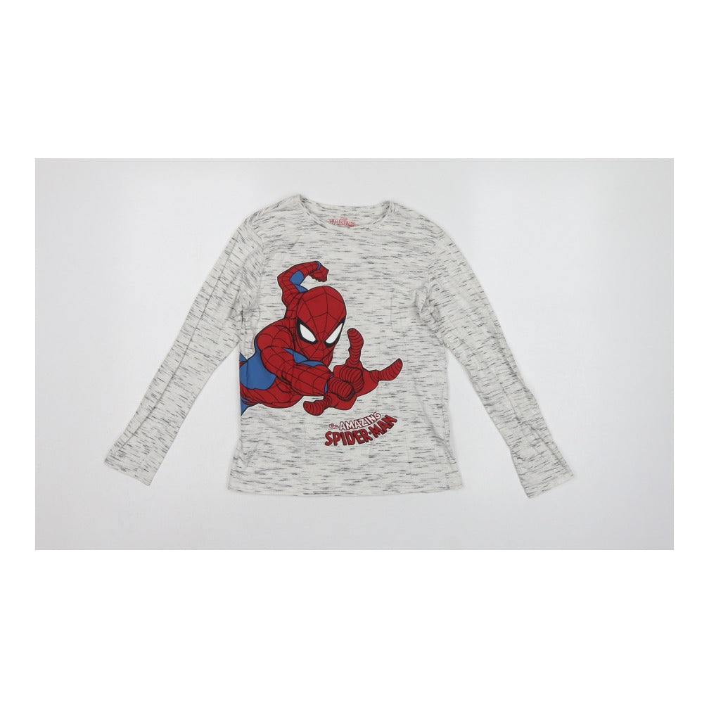 C&A Boys Grey Spider-Man Long Sleeve Pyjama Top Age 10 Years