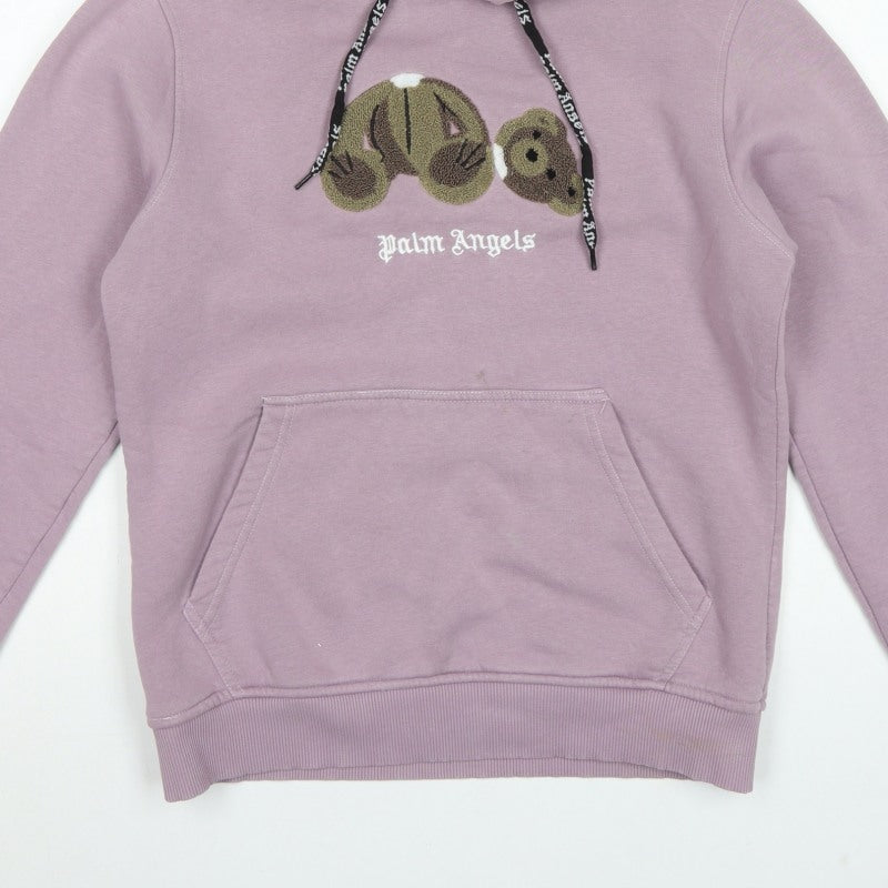 Palm Angels Women’s Pink XL Pullover Hoodie Embroidered Logo