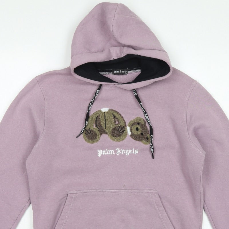 Palm Angels Women’s Pink XL Pullover Hoodie Embroidered Logo
