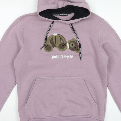 Palm Angels Women’s Pink XL Pullover Hoodie Embroidered Logo
