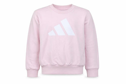 adidas Girls Pink 7-8 Years Pullover Logo Sweatshirt Crew Neck