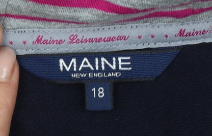Maine New England Womens Blue Size 18 Full Zip Cotton Hoodie