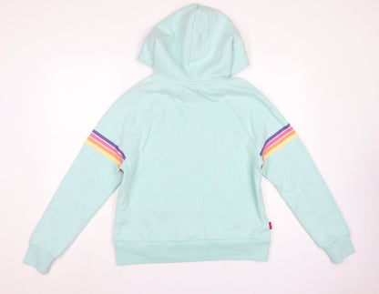 Superdry Women Green UK 12 Rainbow Stripe Logo Pullover Hoodie