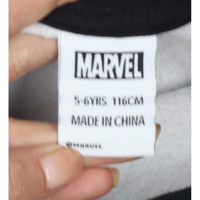 Marvel Boys Black White Spider-Man Hoodie 5-6 Years Graphic Pullover