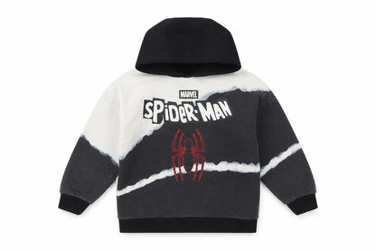 Marvel Boys Black White Spider-Man Hoodie 5-6 Years Graphic Pullover