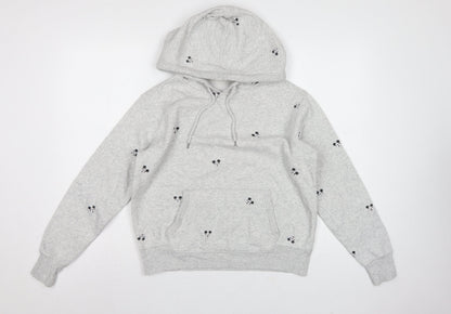 H&M L.O.G.G. Women Grey S Mickey Mouse Hooded Pullover Sweatshirt