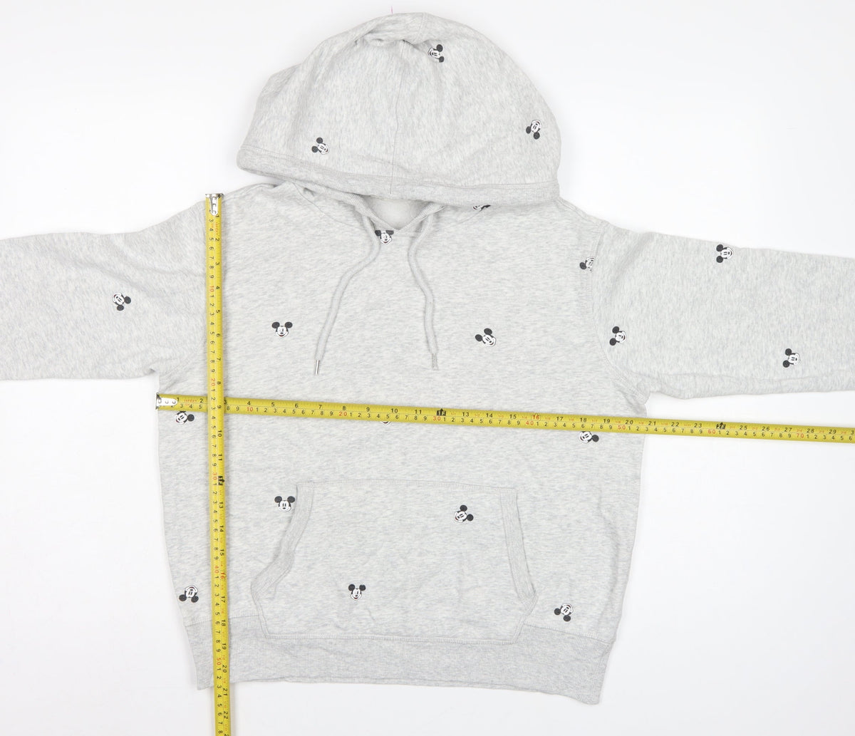 H&M L.O.G.G. Women Grey S Mickey Mouse Hooded Pullover Sweatshirt