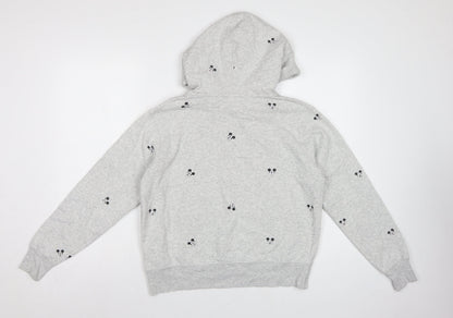 H&M L.O.G.G. Women Grey S Mickey Mouse Hooded Pullover Sweatshirt