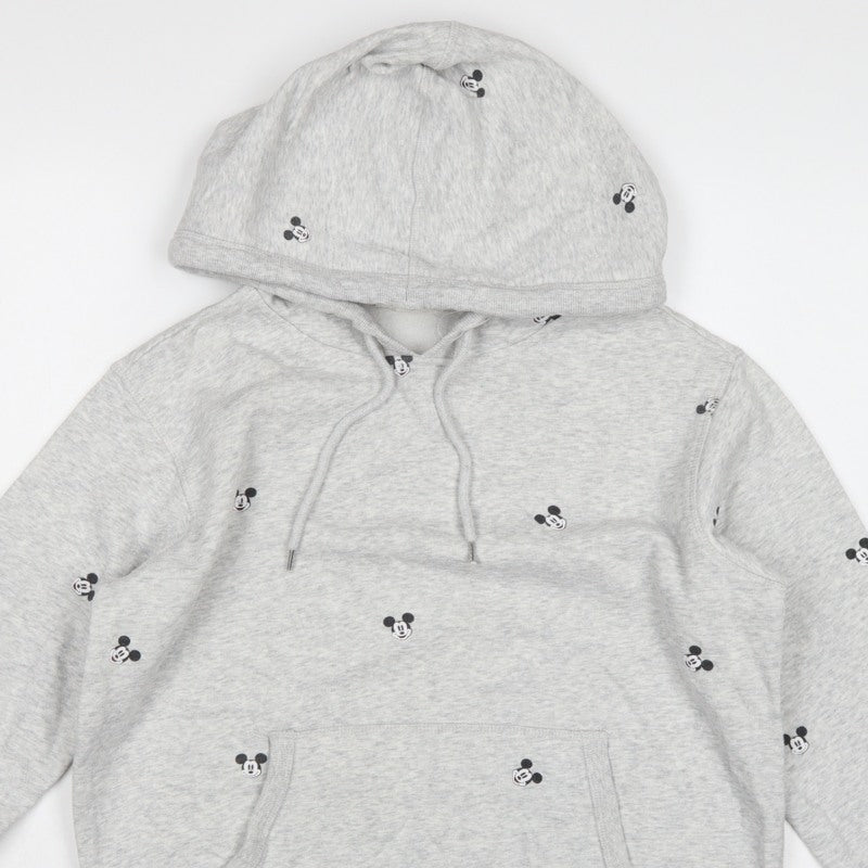 H&M L.O.G.G. Women Grey S Mickey Mouse Hooded Pullover Sweatshirt