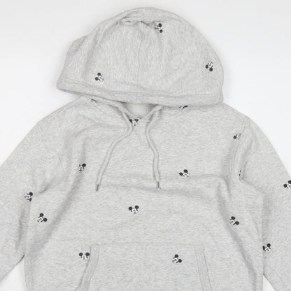 H&M L.O.G.G. Women Grey S Mickey Mouse Hooded Pullover Sweatshirt