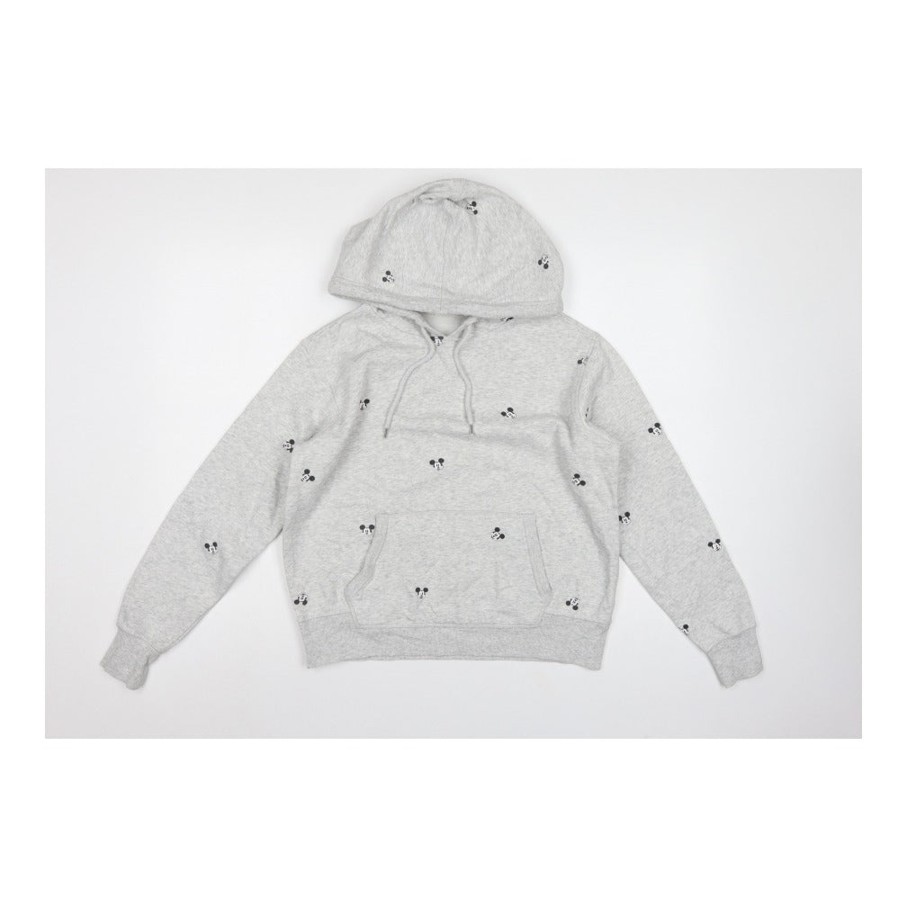 H&M L.O.G.G. Women Grey S Mickey Mouse Hooded Pullover Sweatshirt