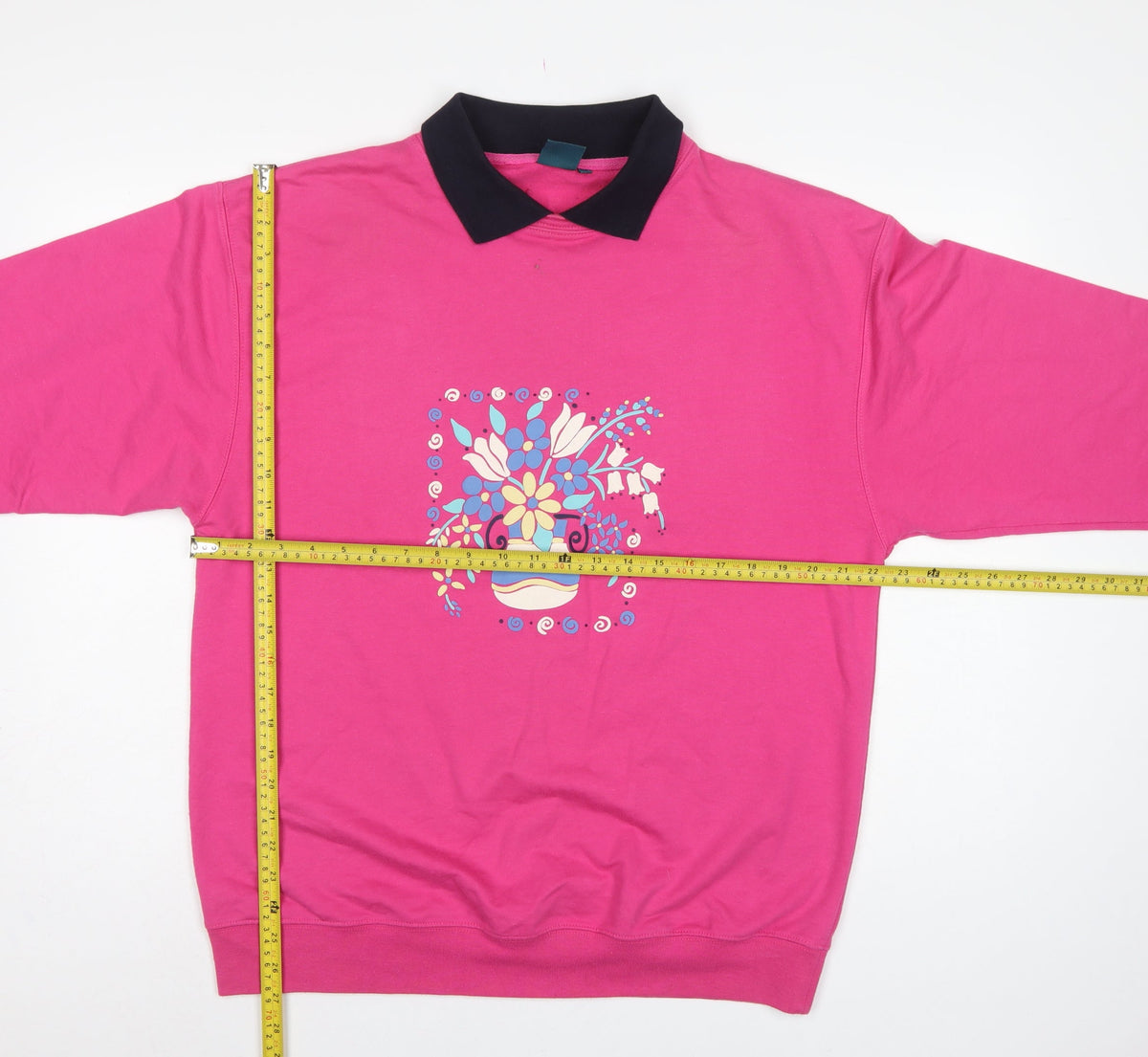 Dash Women’s Pink UK 14 Floral Collared Pullover Sweatshirt