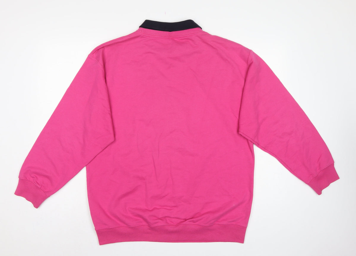 Dash Women’s Pink UK 14 Floral Collared Pullover Sweatshirt