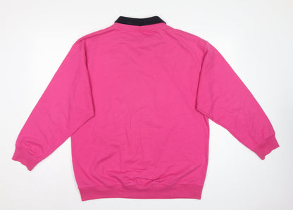 Dash Women’s Pink UK 14 Floral Collared Pullover Sweatshirt