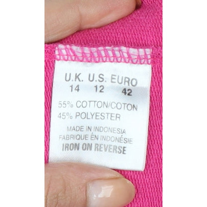 Dash Women’s Pink UK 14 Floral Collared Pullover Sweatshirt
