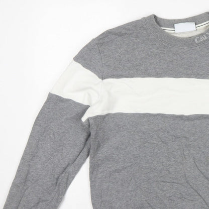 Calvin Klein Jeans Men's Grey L Pullover Logo Crew Sweatshirt
