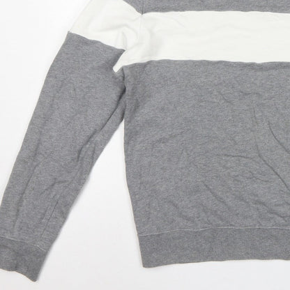 Calvin Klein Jeans Men's Grey L Pullover Logo Crew Sweatshirt