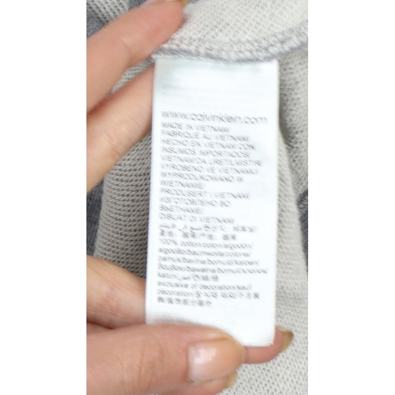 Calvin Klein Jeans Men's Grey L Pullover Logo Crew Sweatshirt