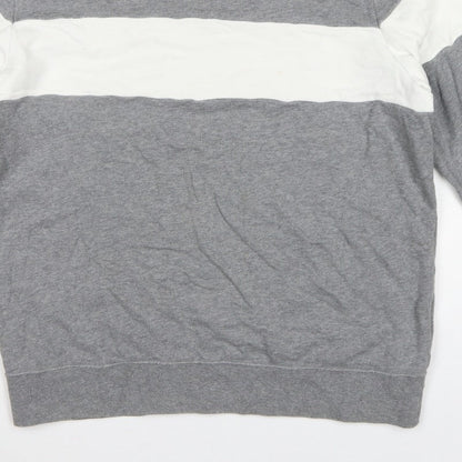 Calvin Klein Jeans Men's Grey L Pullover Logo Crew Sweatshirt