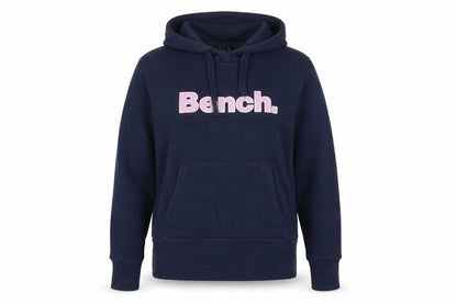 Bench Women’s Blue Logo Pullover Hoodie UK 12 M Cotton Blend