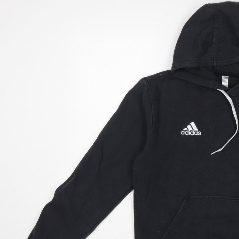adidas Men’s Black S Pullover Hoodie Logo Sports Fleece