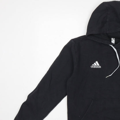 adidas Men’s Black S Pullover Hoodie Logo Sports Fleece
