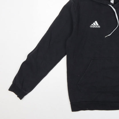adidas Men’s Black S Pullover Hoodie Logo Sports Fleece