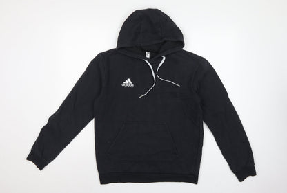 adidas Men’s Black S Pullover Hoodie Logo Sports Fleece