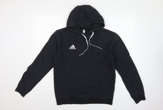 adidas Men’s Black S Pullover Hoodie Logo Sports Fleece