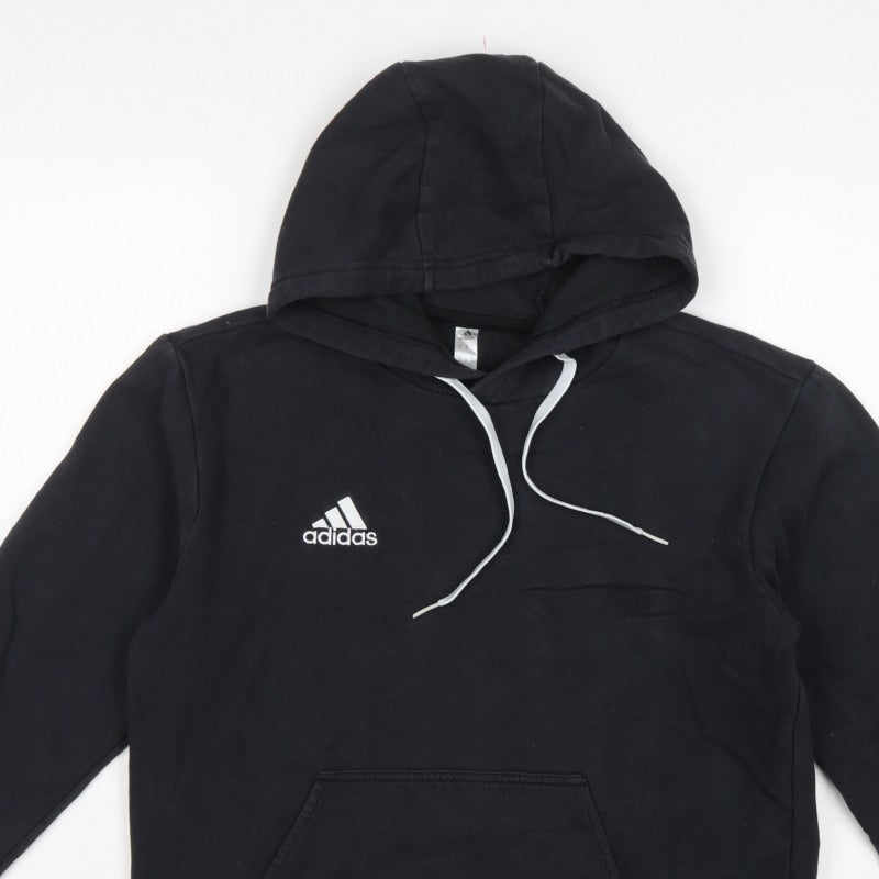 adidas Men’s Black S Pullover Hoodie Logo Sports Fleece