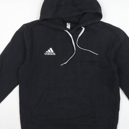 adidas Men’s Black S Pullover Hoodie Logo Sports Fleece