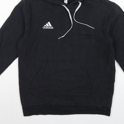 adidas Men’s Black S Pullover Hoodie Logo Sports Fleece