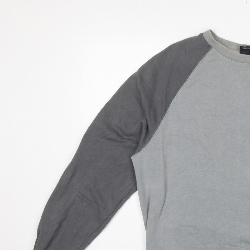 Nike Men’s Grey L Pullover Sweatshirt Double Swoosh Graphic Logo