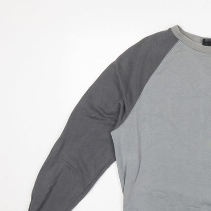 Nike Men’s Grey L Pullover Sweatshirt Double Swoosh Graphic Logo