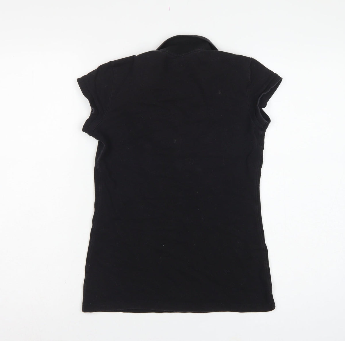 Calvin Klein Women Black XS Slim Cotton Stretch Polo Shirt