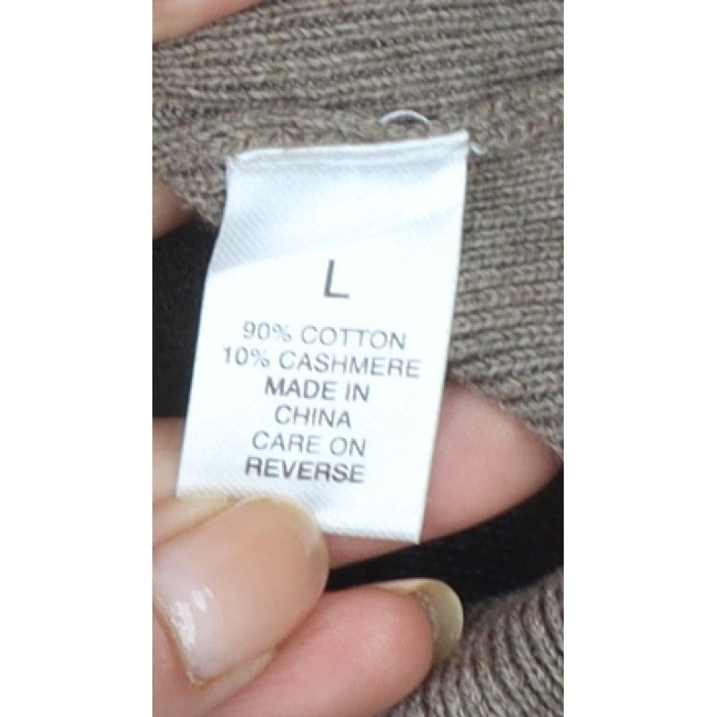 Elizabeth Emanuel Women’s Brown UK 14 Cotton Cashmere Balloon Sleeve Cardigan