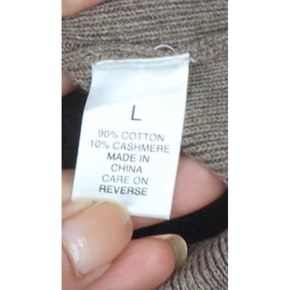 Elizabeth Emanuel Women’s Brown UK 14 Cotton Cashmere Balloon Sleeve Cardigan