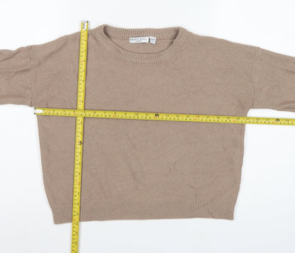Brave Soul Women's Beige S Crew Neck Knit Pullover Jumper
