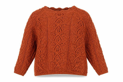Next Women Orange XL Cable Knit High Neck 3/4 Sleeve Jumper
