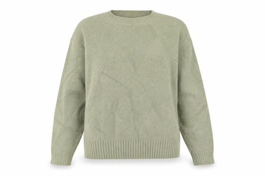 Marks and Spencer Women’s Green S Geometric Knit Crew Neck Jumper
