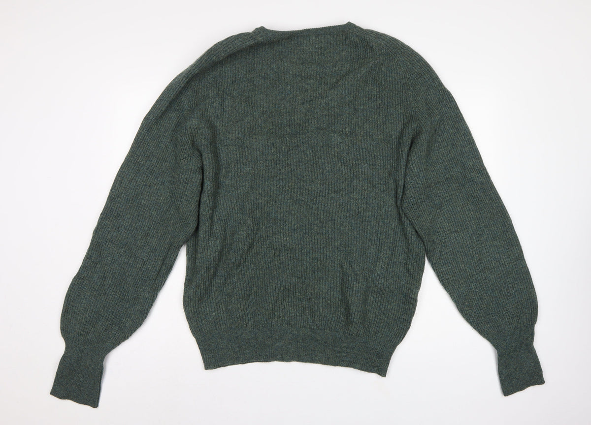 Pakeman Catto & Carter Men’s Green L Pure Wool Crew Neck Jumper