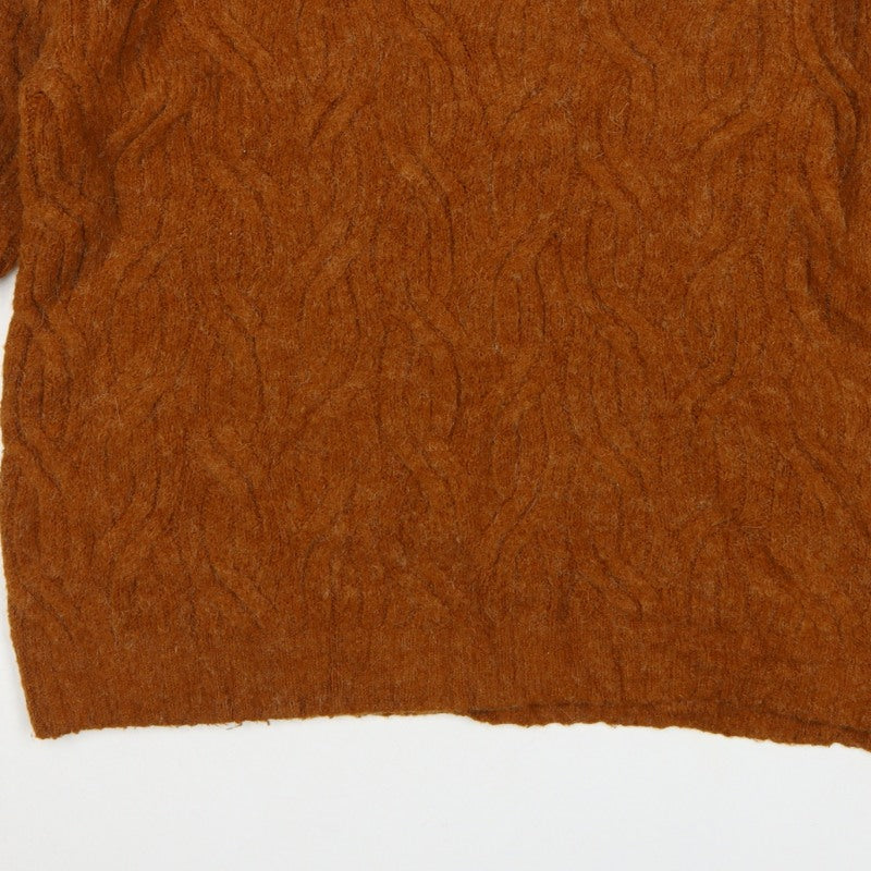 M&S Women Brown L Cable Knit Roll Neck Relaxed Pullover Jumper