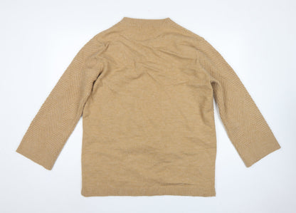 Love & Roses Women Beige UK 16 Open Herringbone Knit Cardigan