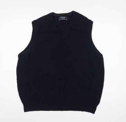 Maine New England Classics Men’s Blue L Cotton V-Neck Knit Vest