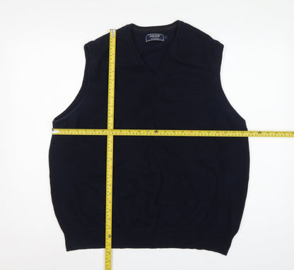 Maine New England Classics Men’s Blue L Cotton V-Neck Knit Vest