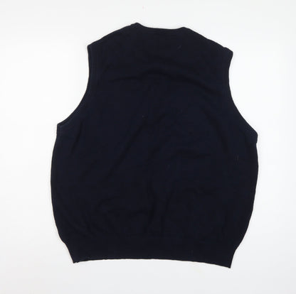 Maine New England Classics Men’s Blue L Cotton V-Neck Knit Vest