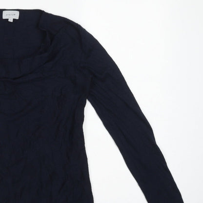 Jigsaw Women’s Blue Cowl Neck Fine Knit Jumper Size S Cashmere Silk